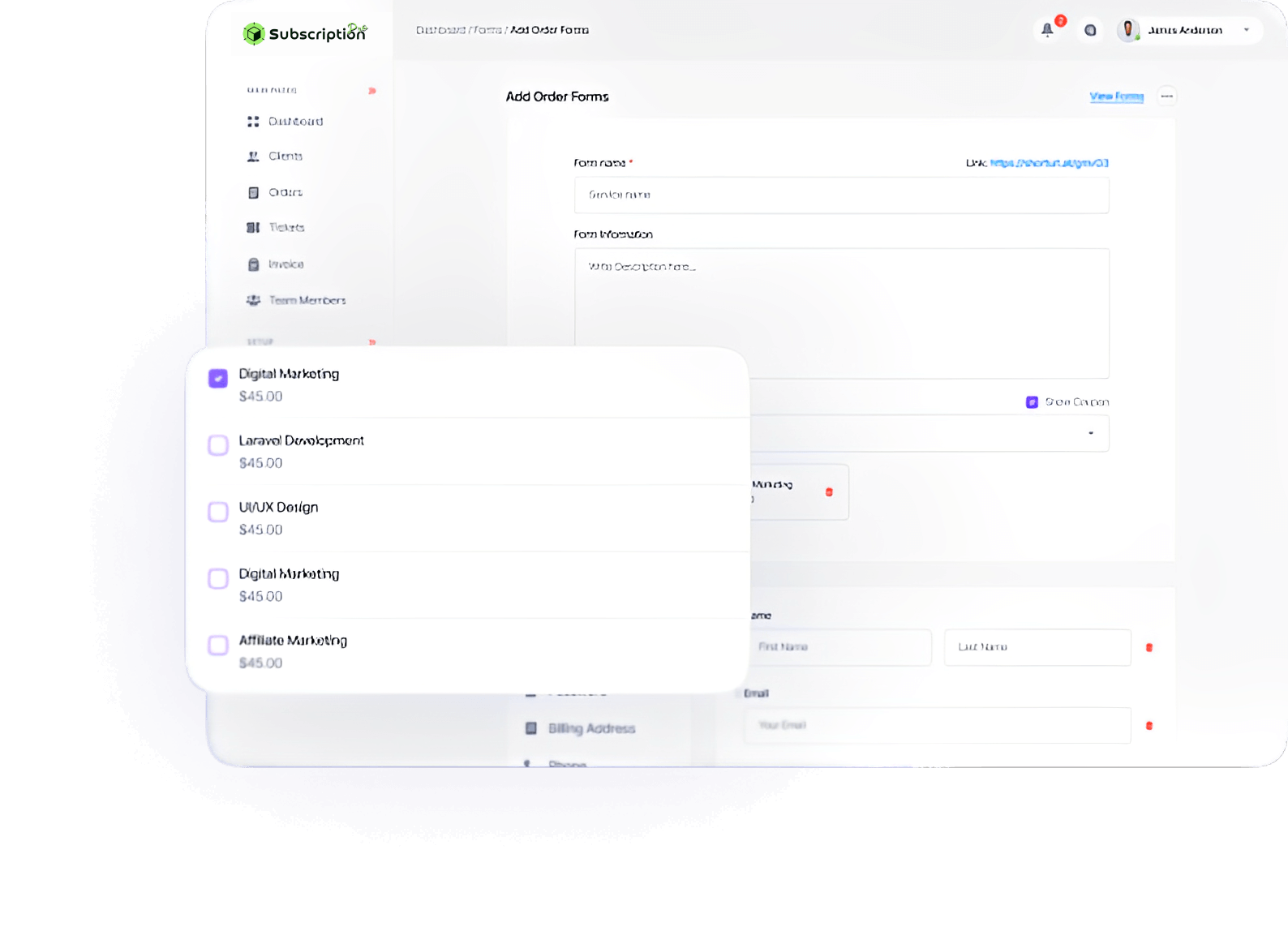 Create Order Forms